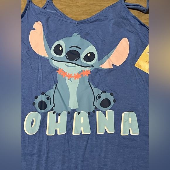 Disney Blue Stitch Ohana Sleep Tank - Picture 5 of 8